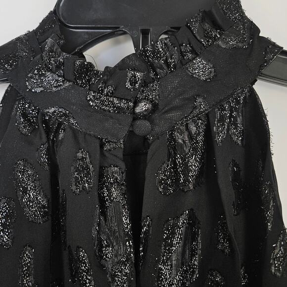 AQUA Black Leopard Print Halter Top Women’s XL Holiday Date Blouse Evening Party - Picture 4 of 10